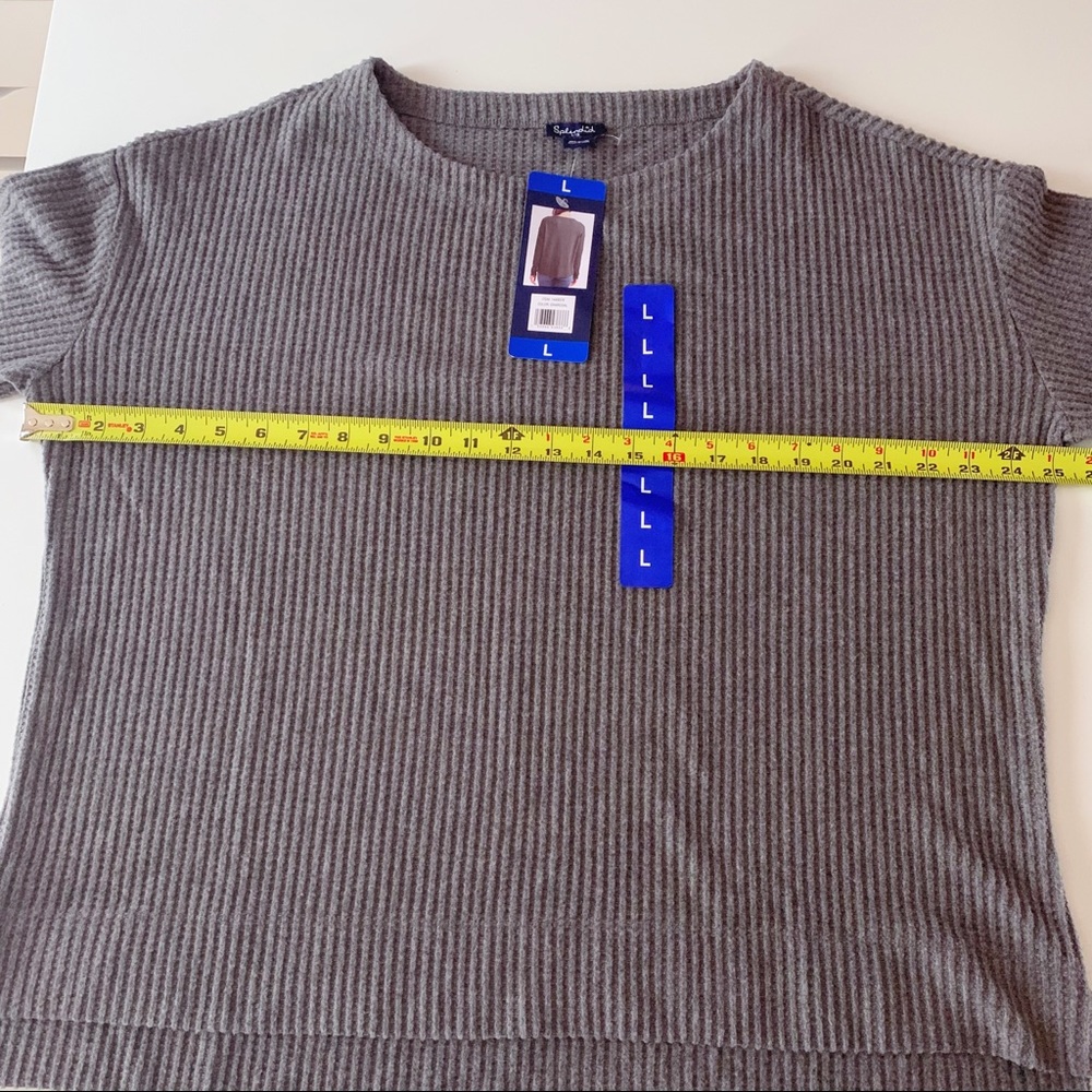 Splendid waffle knit thermal long sleeve shirt gray size large - Picture 8 of 8